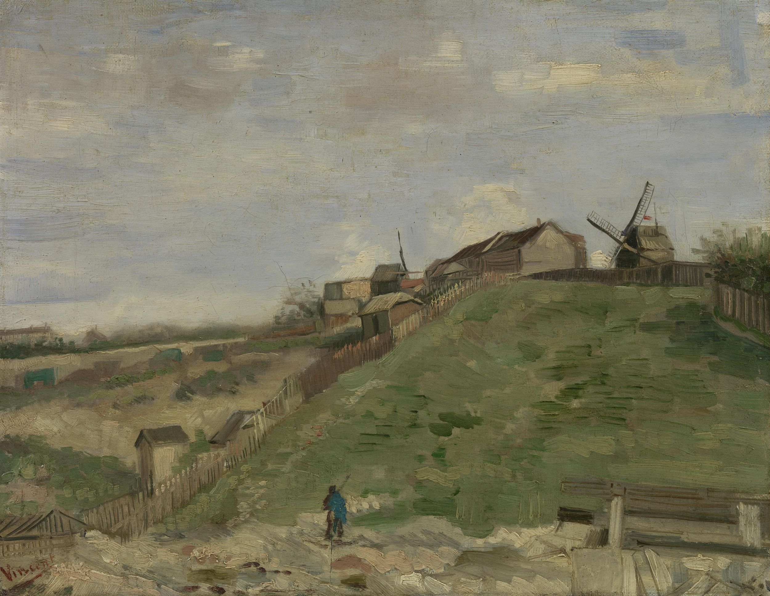 Картина Ван Гога Монмартр, карьер, мельницы 1886